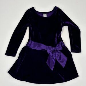Girls Holiday Long Sleeve Velvet Dress